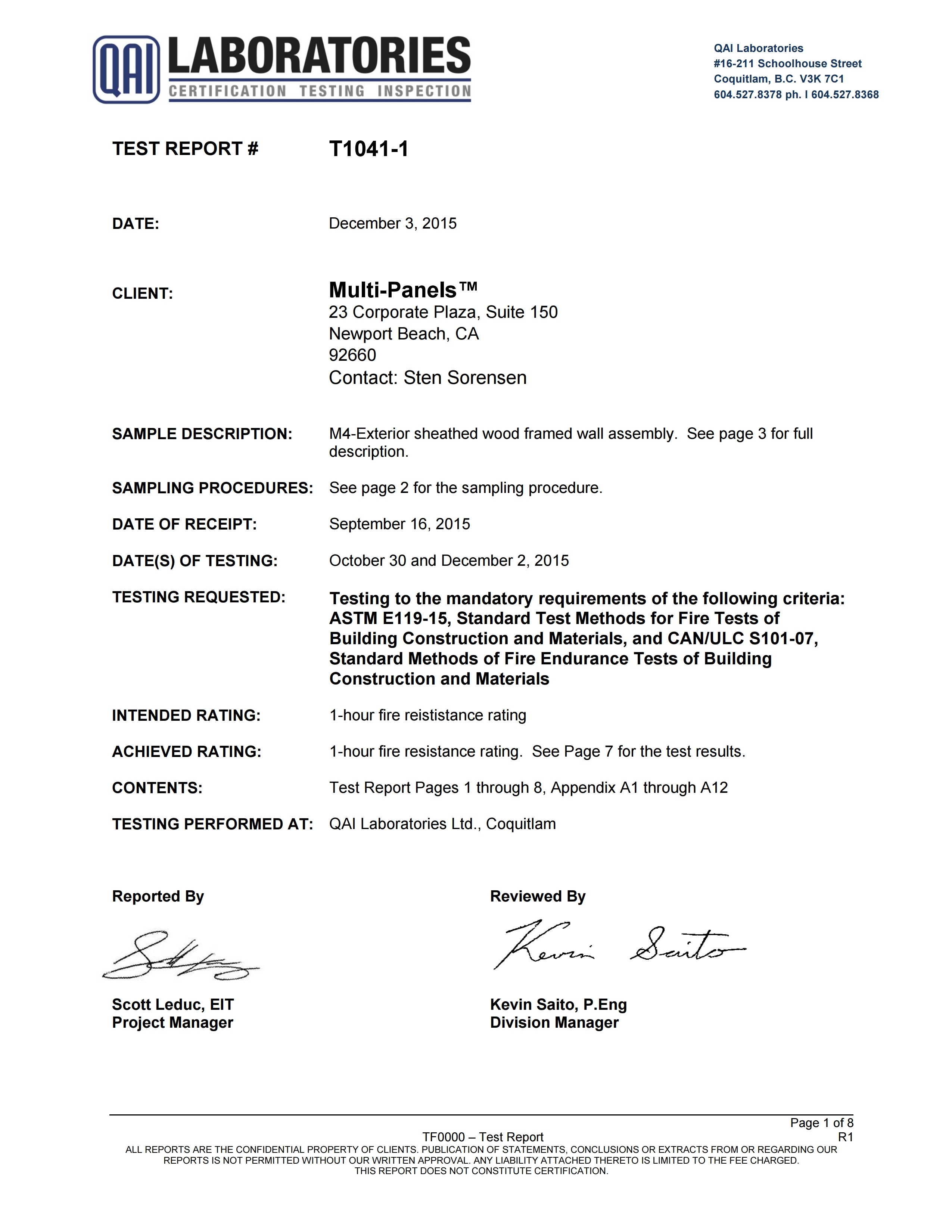 Can ULC S101 ASTM E-119 Fire Test Report M4 Sheathing.pdf_page_01.jpg